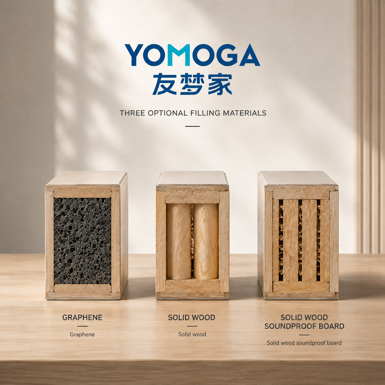 Graphene solid wood and soundproof core options