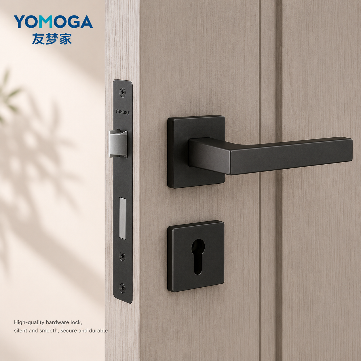 Solid Wood Panel Door lock hardware