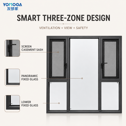 Supreme 120 casement window structural zones