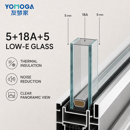 Ultra-slim 160 panoramic sliding window profile detail