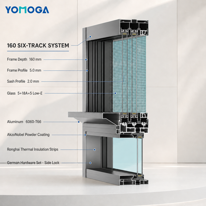 Ultra-slim 160 panoramic sliding window system overview