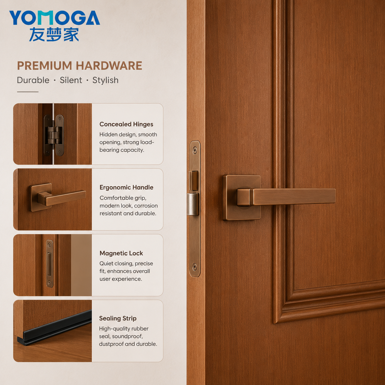 Waterproof 8 mm Panel Door hardware