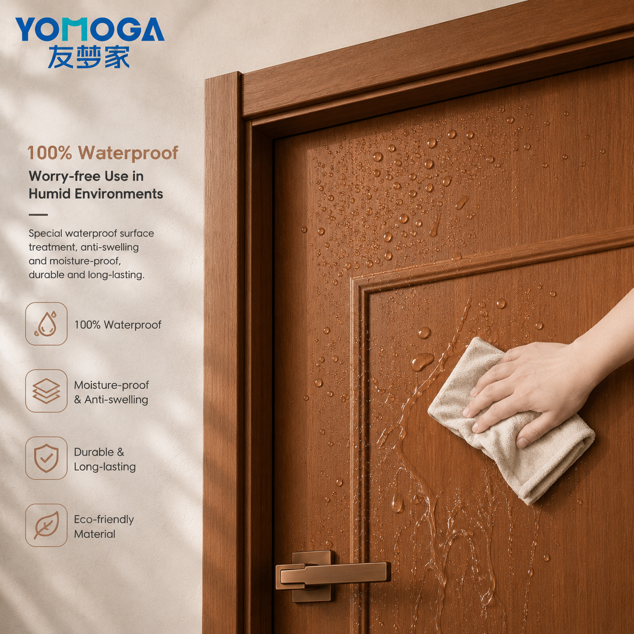 Waterproof 8 mm Panel Interior Door